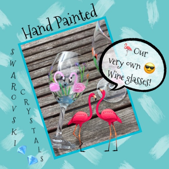 Flamingo Wine Glasses - Picture 2 of 3